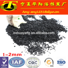 Coconut activated carbon black for exhaust gas treatment